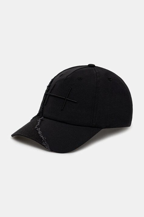 Кепка Heliot Emil колір чорний однотонна SS25_M_16_086_BLK01_CO