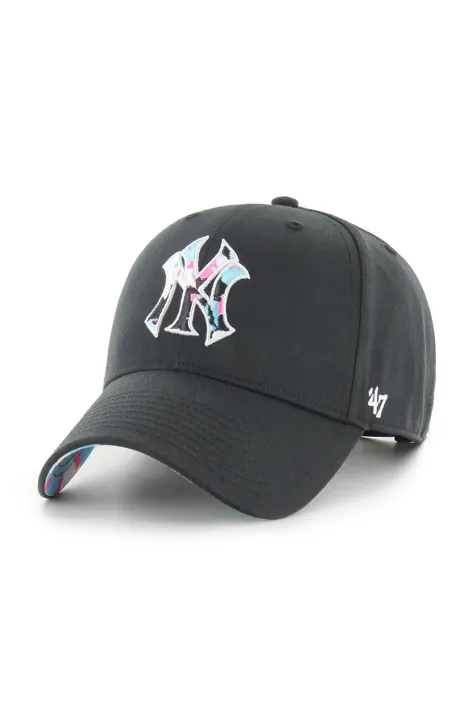 47 brand czapka z daszkiem MLB New York Yankees kolor czarny z aplikacją B-DGTSM17CTP-BK