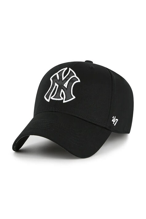 47 brand șapcă de baseball din bumbac MLB New York Yankees culoarea negru, cu imprimeu, B-FIJMP17CTP-BK