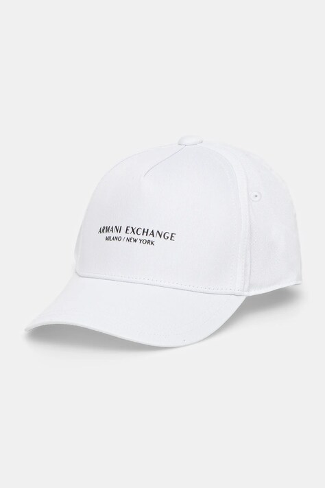 Armani Exchange czapka z daszkiem bawełniana kolor biały XM001694 AF15502