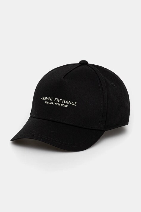 Armani Exchange czapka z daszkiem bawełniana kolor czarny XM001694 AF15502