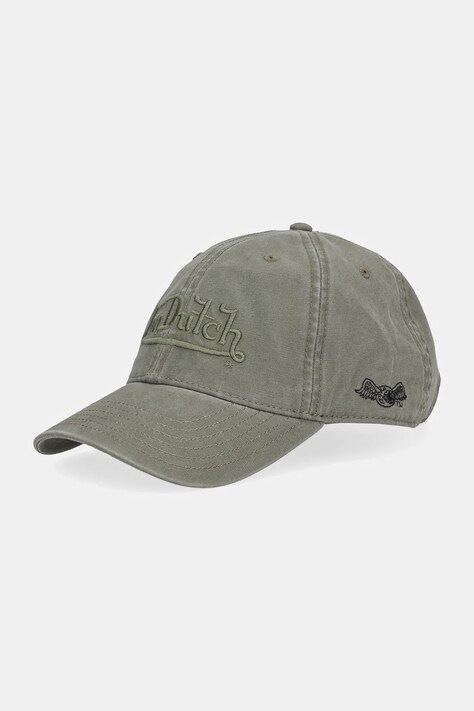 Von Dutch czapka z daszkiem bawełniana kolor zielony VD.0.CAS1.FORESTNK