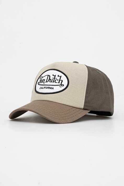 Бавовняна бейсболка Von Dutch колір зелений VD.0.CAS1.JAC