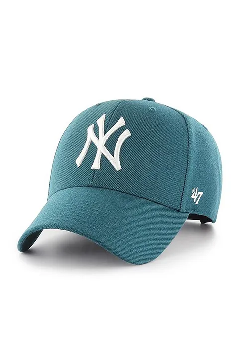 Čiapka 47 brand MLB New York Yankees zelená farba, s nášivkou