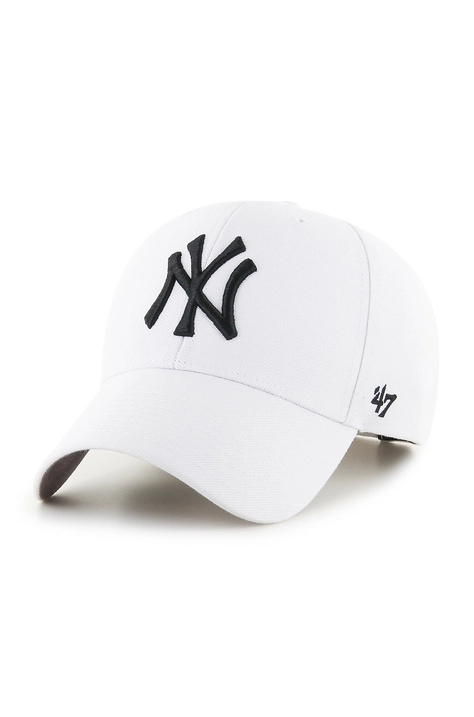 47brand Czapka MLB New York Yankees kolor biały z aplikacją B-MVP17WBV-WHF