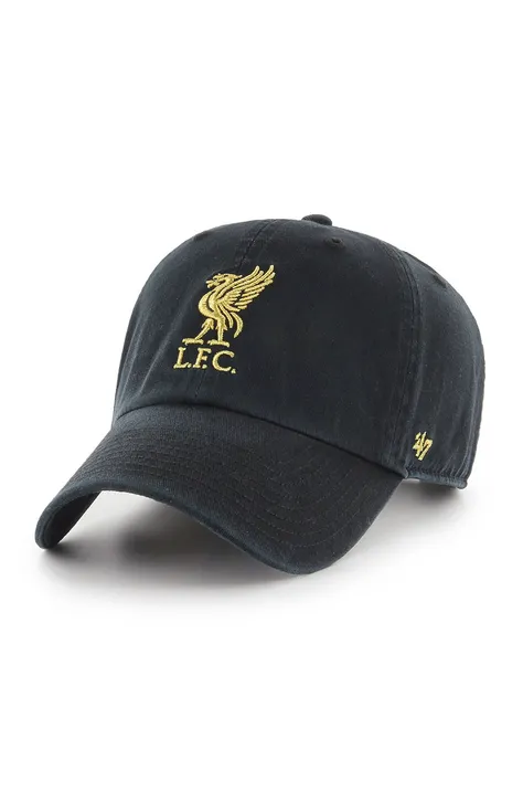 47brand șapcă EPL Liverpool culoarea negru, cu imprimeu