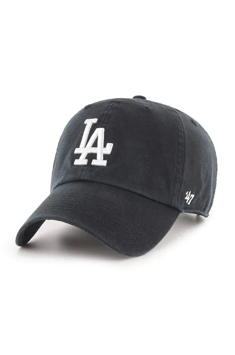 47brand șapcă MLB Los Angeles Dodgers culoarea negru, cu imprimeu  B-RGW12GWS-BKJ
