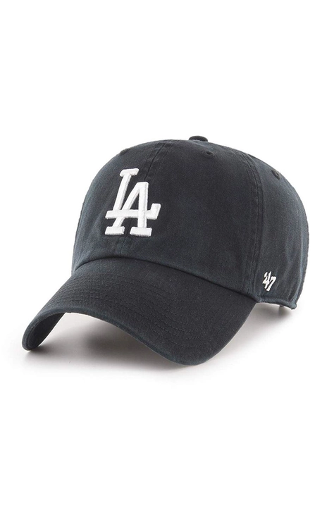 Kapa na šilt 47brand MLB Los Angeles Dodgers črna barva