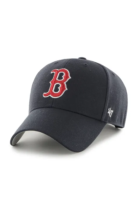 Čiapka 47 brand MLB Boston Red Socks čierna farba, s nášivkou