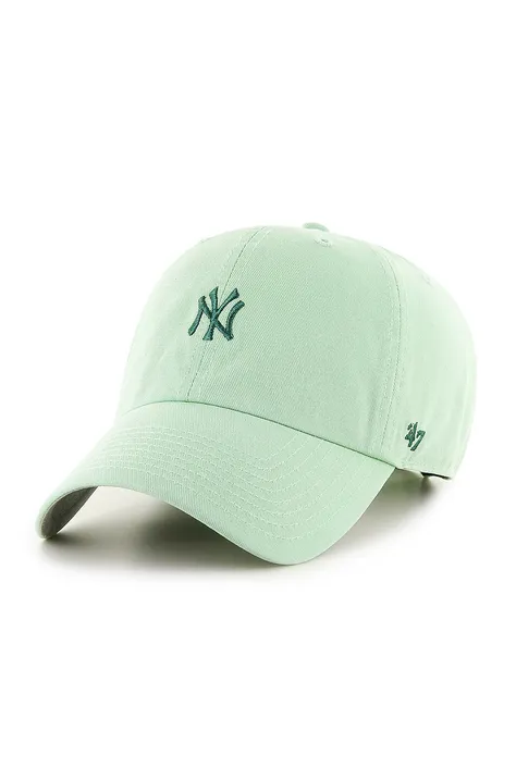 Čiapka 47brand New York Yankees zelená farba, s nášivkou