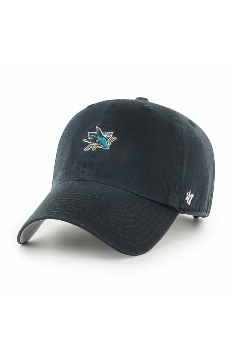 47brand czapka San Jose Sharks kolor czarny z aplikacją