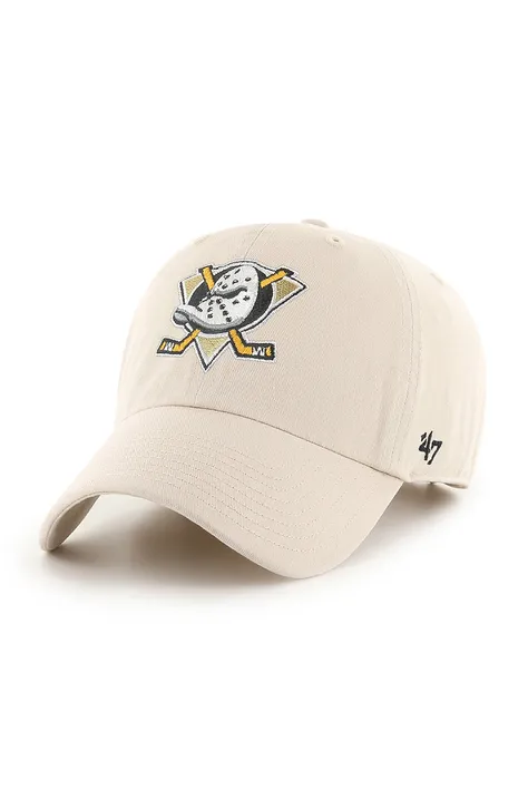 Čiapka 47 brand Anaheim Ducks biela farba, s nášivkou