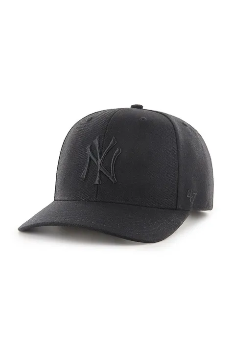 Čiapka 47 brand MLB New York Yankees čierna farba, s nášivkou, B-CLZOE17WBP-BKA