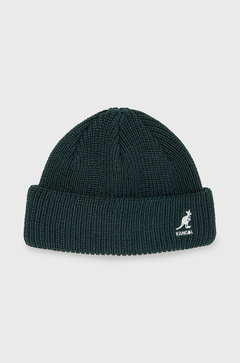 Kangol czapka kolor zielony z grubej dzianiny