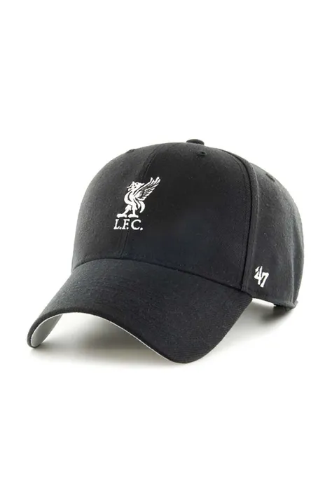Pamučna kapa sa šiltom 47brand EPL Liverpool FC boja: crna, s aplikacijom