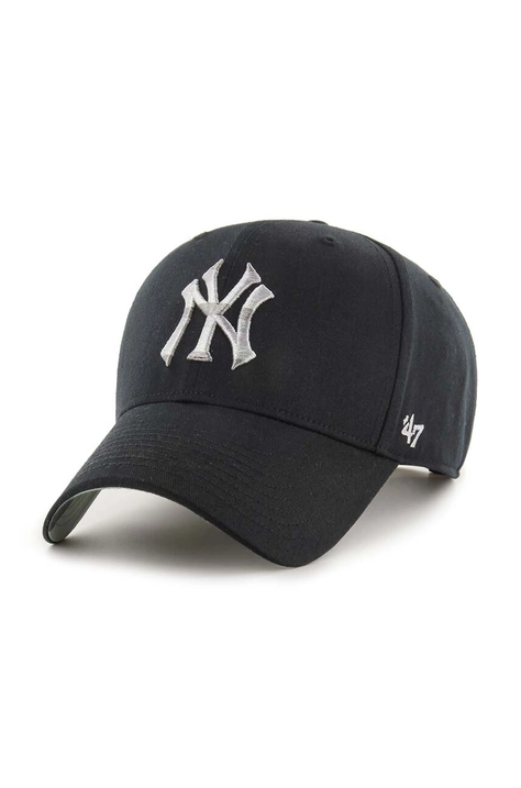 47 brand czapka z daszkiem bawełniana MLB New York Yankees kolor czarny z aplikacją