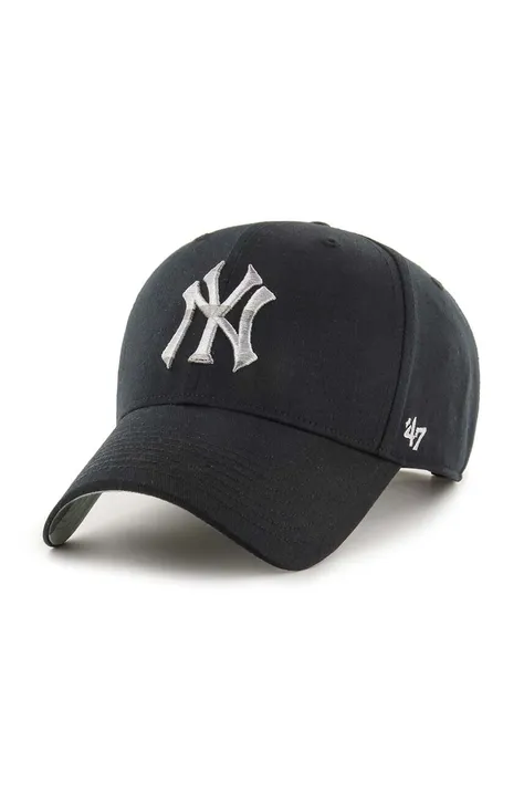 47brand czapka z daszkiem bawełniana MLB New York Yankees kolor czarny z aplikacją