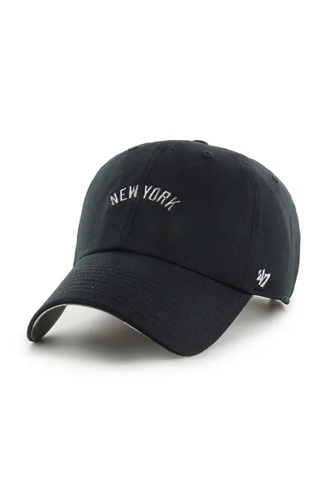 Βαμβακερό καπέλο του μπέιζμπολ 47 brand MLB New York Yankees χρώμα: μαύρο