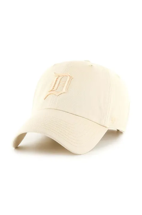 Хлопковая кепка 47 brand MLB Detroit Tigers цвет бежевый с аппликацией