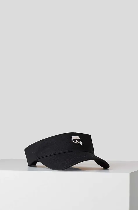 Козирок від сонця Karl Lagerfeld колір чорний з аплікацією