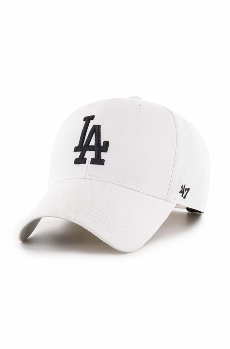 47brand czapka z daszkiem MLB Los Angeles Dodgers kolor biały z aplikacją