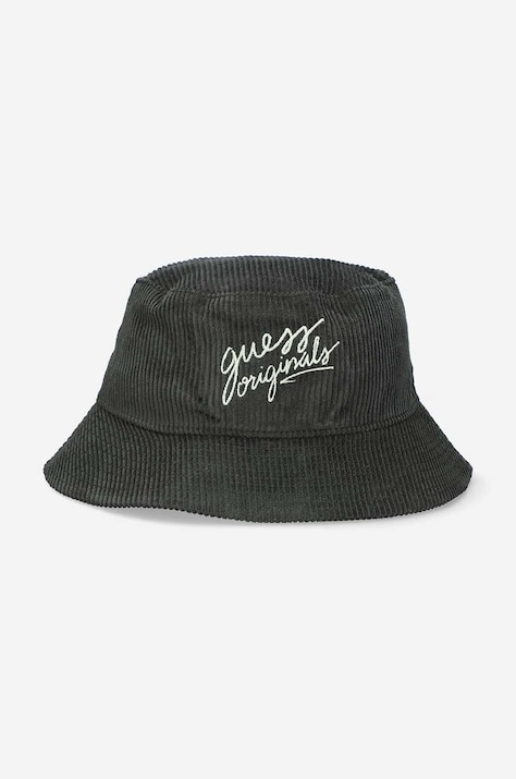 Памучна капела Guess Originals в зелено от памук