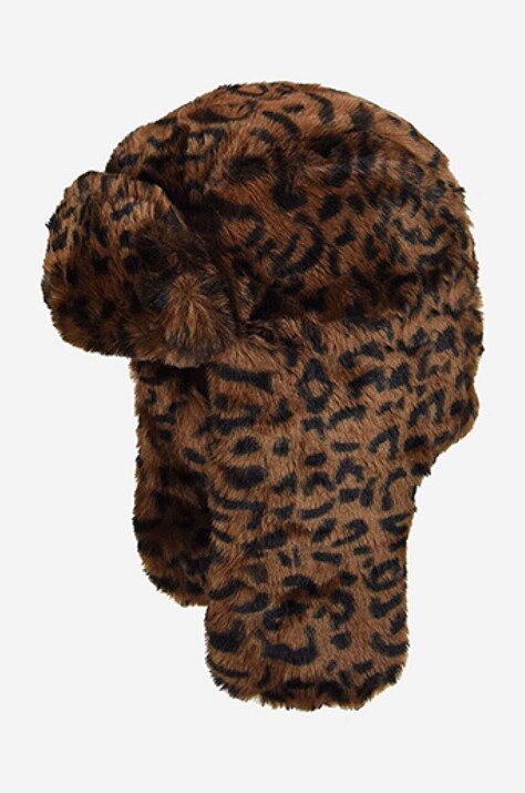 Kangol beanie Leopard Trapper brown color