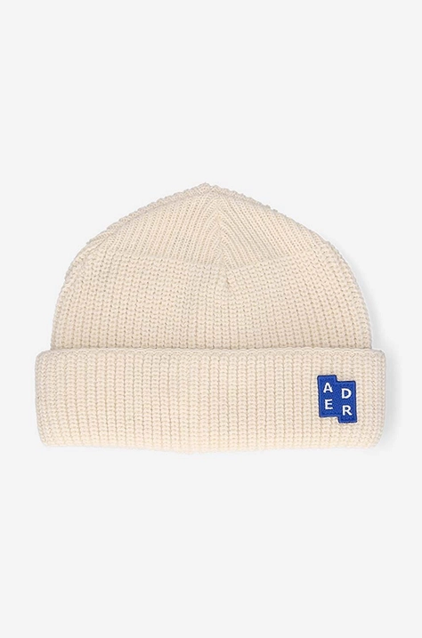 Вълнена шапка Ader Error Beanie BLAFWBE03OW в бежово от вълна