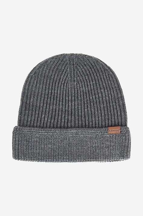 Kangol czapka kolor szary z grubej dzianiny K0702CO-FLANNEL