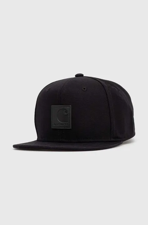 Carhartt WIP cotton baseball cap Logo black color
