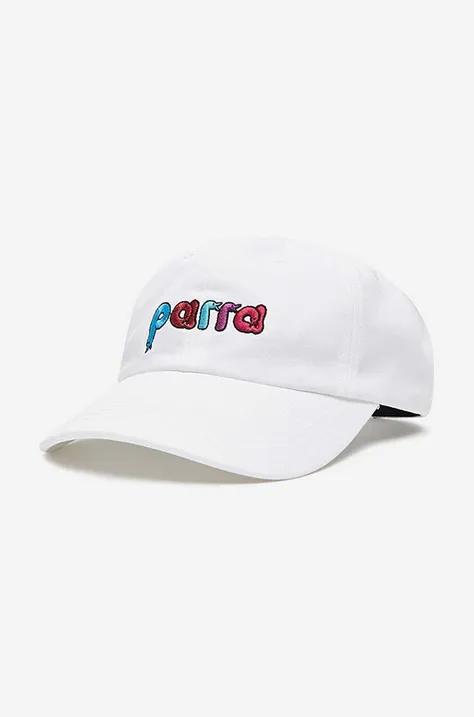 Βαμβακερό καπέλο του μπέιζμπολ by Parra Birdface Font 6 χρώμα: άσπρο