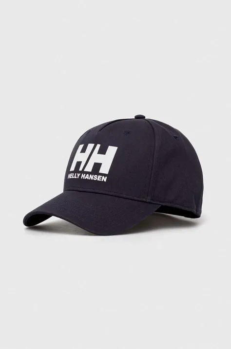 Helly Hansen czapka z daszkiem bawełniana kolor beżowy z nadrukiem 67434