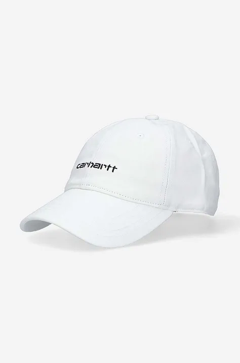Βαμβακερό καπέλο του μπέιζμπολ Carhartt WIP Script χρώμα: άσπρο