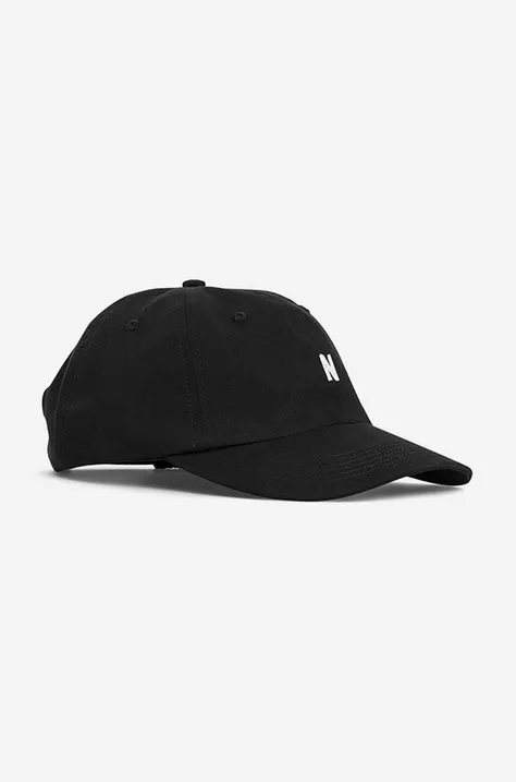 Βαμβακερό καπέλο του μπέιζμπολ Norse Projects χρώμα: μαύρο