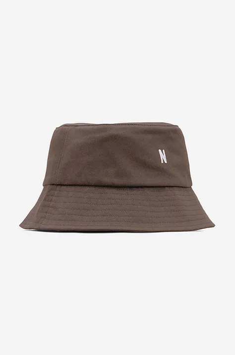 Norse Projects cotton hat brown color