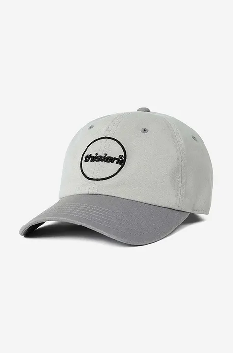 thisisneverthat șapcă de baseball din bumbac culoarea gri, cu model TN221WHWBC03-GREY
