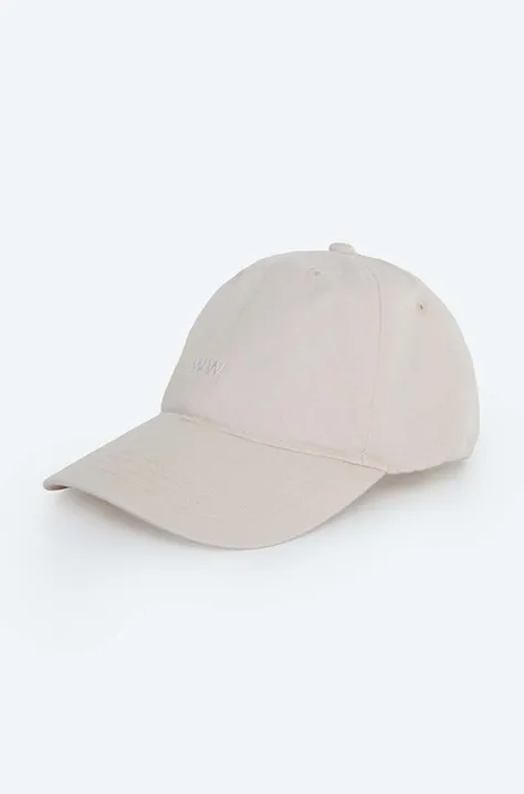 Βαμβακερό καπέλο του μπέιζμπολ Wood Wood Low Profile χρώμα: μπεζ