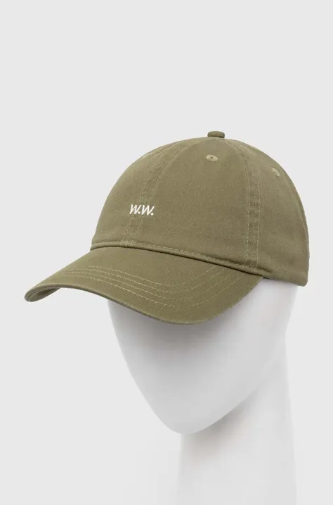 Wood Wood cotton baseball cap Low Profile green color