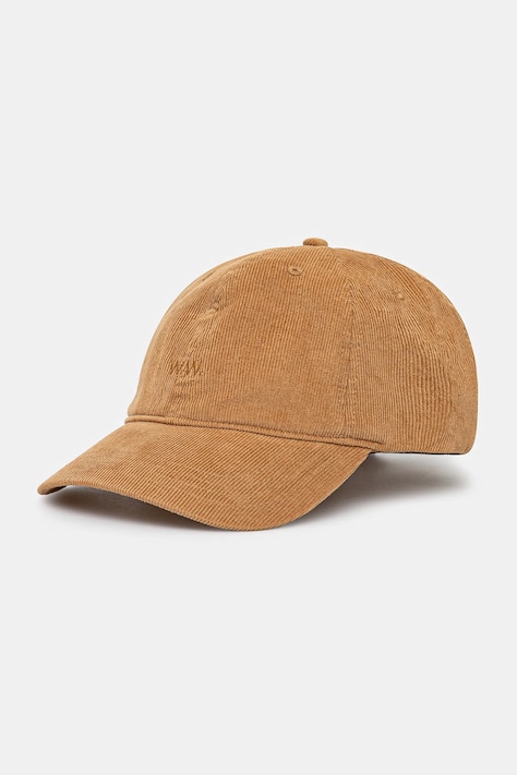 Wood Wood czapka z daszkiem sztruksowa kolor brązowy gładka