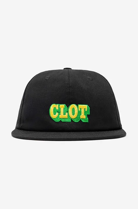CLOT cotton baseball cap black color