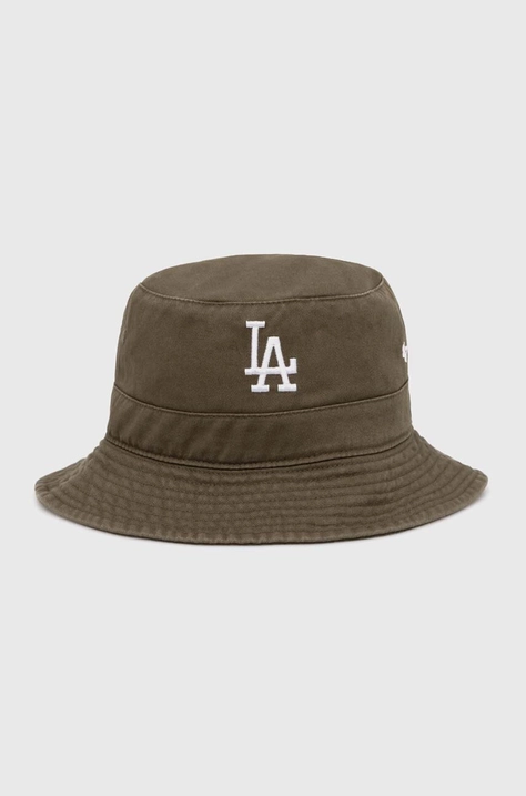 Pamučni šešir 47brand MLB Los Angeles Dodgers boja: zelena, pamučni