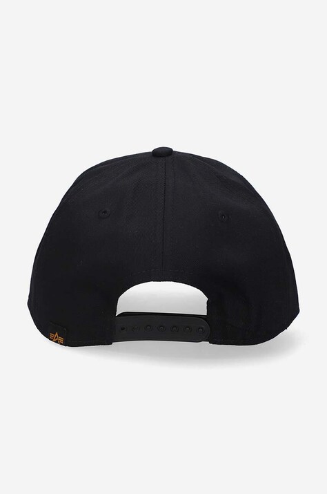 Бавовняна бейсболка Alpha Industries колір чорний з принтом 126912.682-black