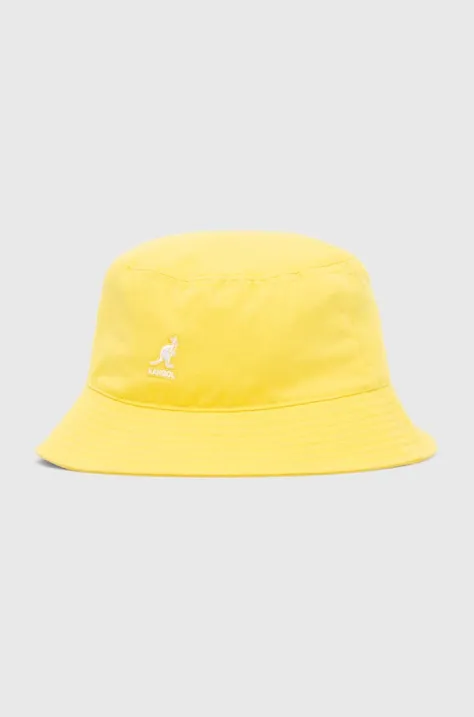 Bombažni klobuk Kangol Washed Bucket K4224HT WHITE rumena barva