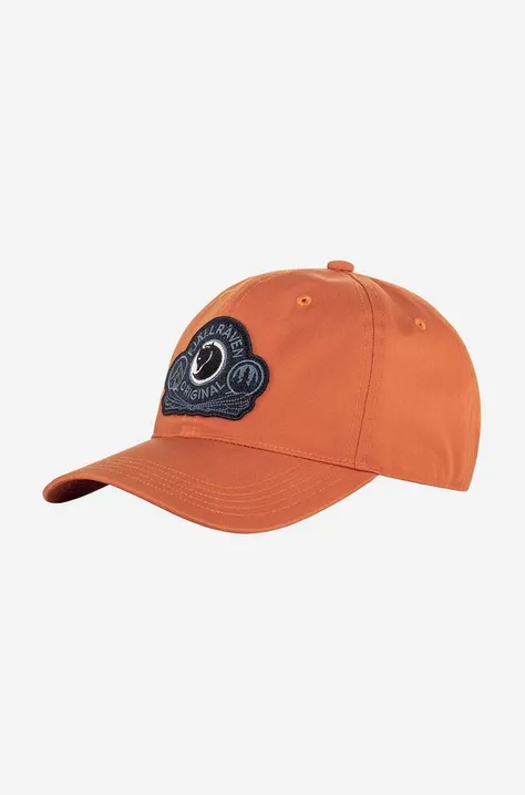 Fjallraven czapka z daszkiem Classic Badge Cap kolor pomarańczowy z aplikacją F86979.243-243