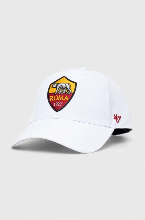 47brand czapka z daszkiem AS Roma kolor biały z aplikacją