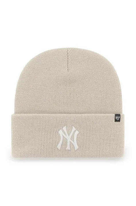 Шапка 47 brand MLB New York Yankees колір бежевий