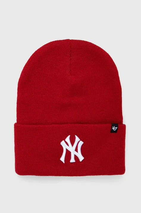 Шапка 47 brand MLB New York Yankees цвет красный из тонкого трикотажа