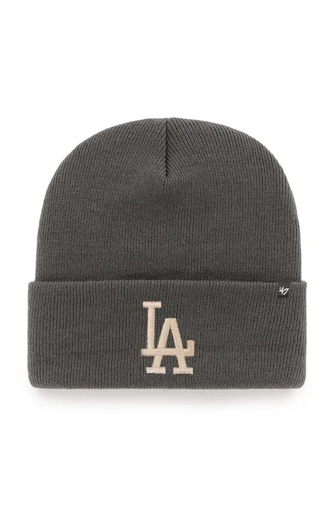 Шапка 47brand MLB Los Angeles Dodgers колір сірий