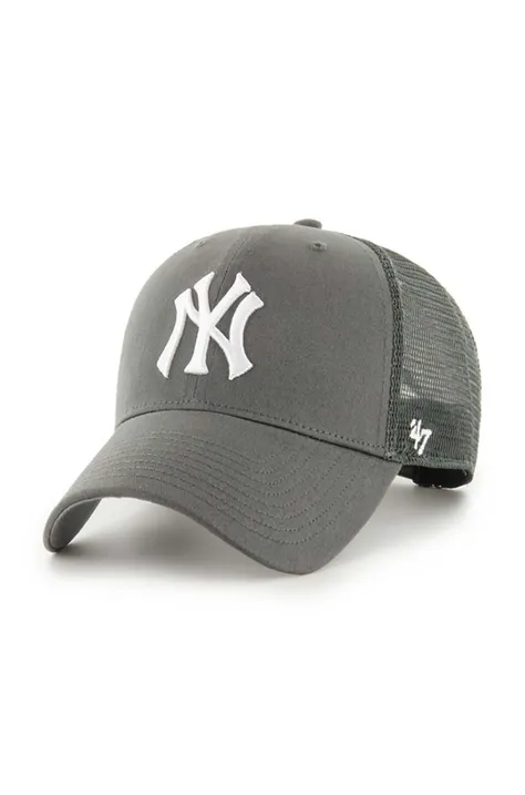 Кепка 47 brand MLB New York Yankees колір сірий з аплікацією