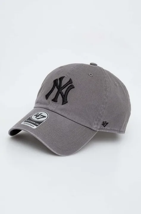 Βαμβακερό καπέλο του μπέιζμπολ 47brand MLB New York Yankees χρώμα: γκρι